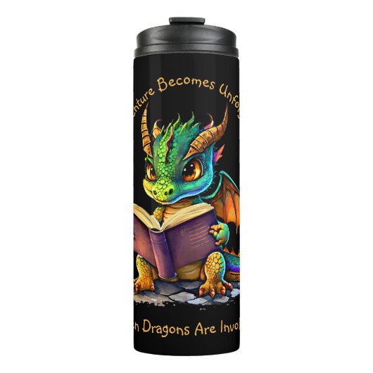 Bouteilles Isothermes Ajouter un nom Texte, Aventure inoubliable, Dragon (Devant)