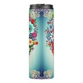 Bouteilles Isothermes Ajouter votre image | Cadre cardiaque floral (Dos)