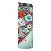 Bouteilles Isothermes Ajouter votre image | Cadre cardiaque floral (Tourné sur la droite)