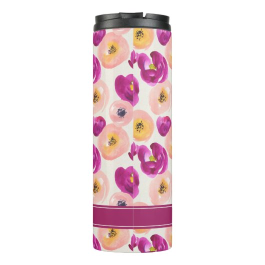 Bouteilles Isothermes Ajoutez votre motif botanique d'aquarelle nommée (Dos)