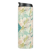 Bouteilles Isothermes Ajoutez votre motif floral moderne du monogramme | (Tourné sur la droite)