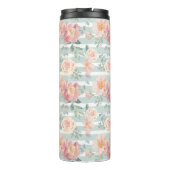 Bouteilles Isothermes Ajoutez votre motif rose de rayure du monogramme | (Dos)