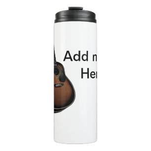 Bouteilles Isothermes Ajoutez votre nom texte guitare acoustique marron