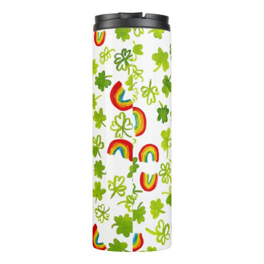 Bouteilles Isothermes Ajoutez votre propre texte ! Aquarelle shamrock et (Dos)