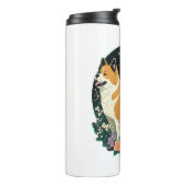 Bouteilles Isothermes Akita Chien avec Fleur et T-shirt Papillon (Tourné sur la gauche)