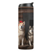 Bouteilles Isothermes Akita par le Noël de la cheminée (Tourné sur la gauche)