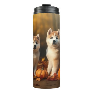 Bouteilles Isothermes Akita Puppy Citrouille d'automne