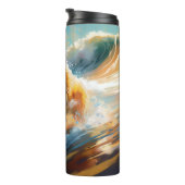 Bouteilles Isothermes Alaskan Malamute Beach Surf Peinture (Tourné sur la droite)