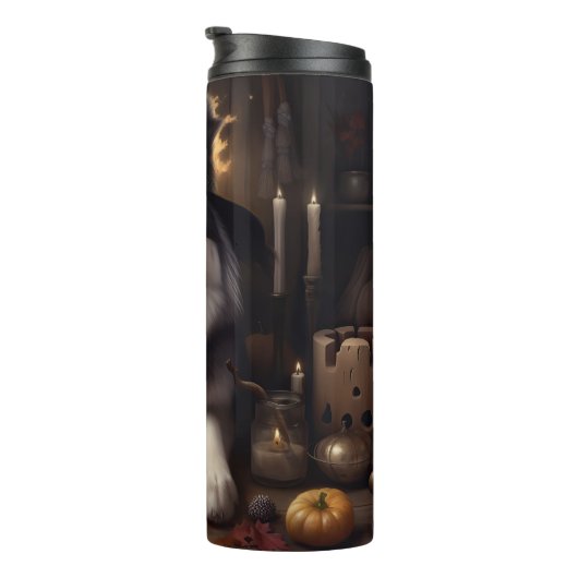 Bouteilles Isothermes Alaskan Malamute Citrouilles Halloween effrayant (Tourné sur la droite)