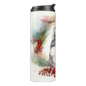 Bouteilles Isothermes Alaskan Malamute Festive de la couronne de Noël (Tourné sur la gauche)