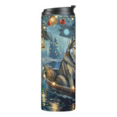 Bouteilles Isothermes Alaskan Malamute Noël Festive Voyage (Tourné sur la gauche)