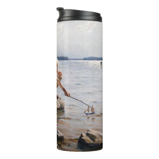 Bouteilles Isothermes Albert Edelfeue - Les garçons jouent sur le rivage (Tourné sur la droite)