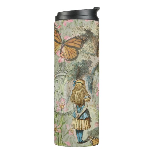 Bouteilles Isothermes Alice Cheshire Chat Wonderland Tree Garden (Tourné sur la gauche)