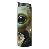 Bouteilles Isothermes Alien drôle mangeant des nouilles Ramen (Tourné sur la droite)