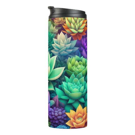 Bouteilles Isothermes Aloe Vera et Succulents Collage personnalisé (Tourné sur la droite)