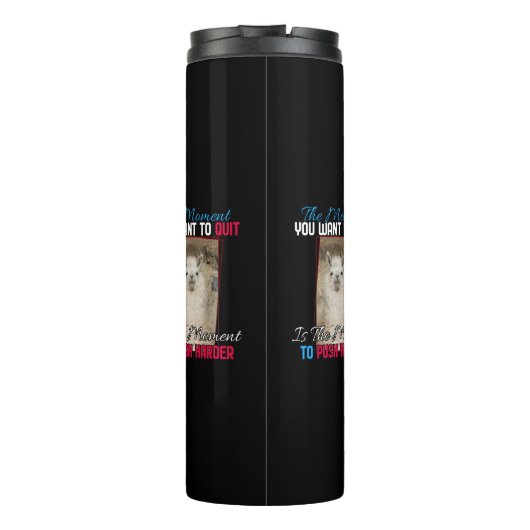 Bouteilles Isothermes Alpaca Llama - Push Harder Encouragement (Dos)