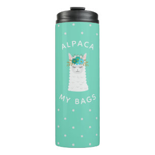 Bouteilles Isothermes Alpaca mignon et tendance   Turquoise