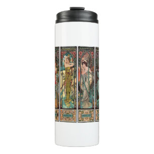 Bouteilles Isothermes Alphonse Mucha art, Art nouveau, vintage, femmes