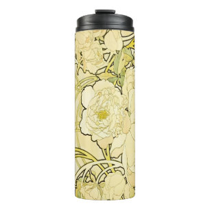 Bouteilles Isothermes Alphonse Mucha Pivoines Motif Floral Art Nouveau
