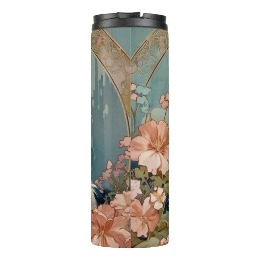 Bouteilles Isothermes Alphonse Mucha Style Chat blanc (Dos)