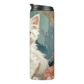 Bouteilles Isothermes Alphonse Mucha Style Chat blanc (Tourné sur la droite)