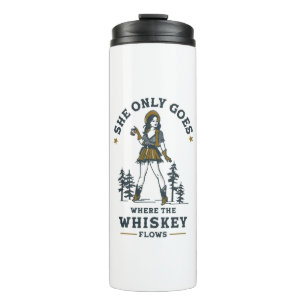 Bouteilles Isothermes Amateur de whisky cowgirl western vintage drôle