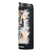 Bouteilles Isothermes Amateurs de tigres mignons ajouter un nom (Tourné sur la droite)