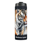 Bouteilles Isothermes Amateurs de tigres mignons ajouter un nom (Devant)