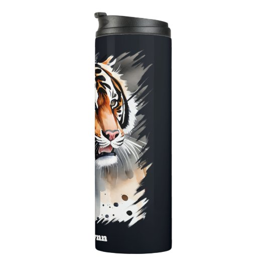 Bouteilles Isothermes Amateurs de tigres mignons ajouter un nom (Tourné sur la droite)