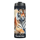 Bouteilles Isothermes Amateurs de tigres mignons ajouter un nom (Devant)