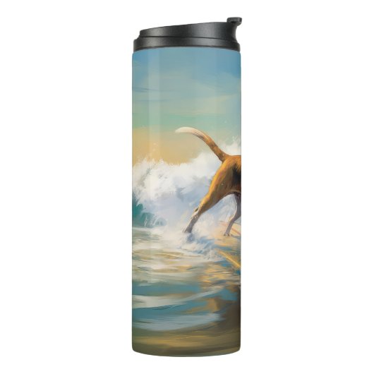 Bouteilles Isothermes American Engligh Foxhound Beach Surfing Paining (Tourné sur la gauche)