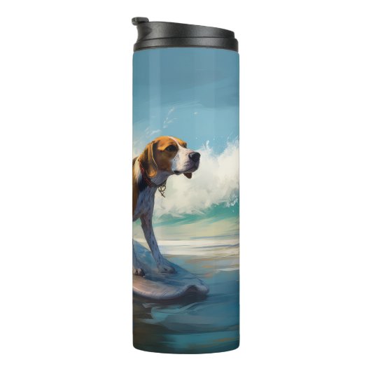 Bouteilles Isothermes American Engligh Foxhound Beach Surfing Paining (Tourné sur la droite)
