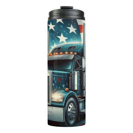 Bouteilles Isothermes American Flag Truck Patriotic Road (Devant)