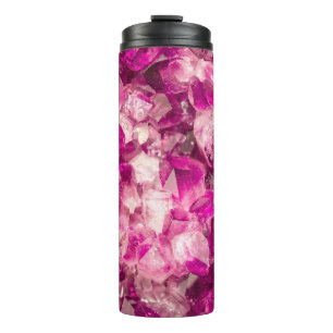 Bouteilles Isothermes Améthyste Cristal rose Texture sans Seamless.