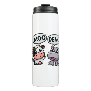Bouteilles Isothermes Amies amusantes de Moo Deng - Hippo & Vache