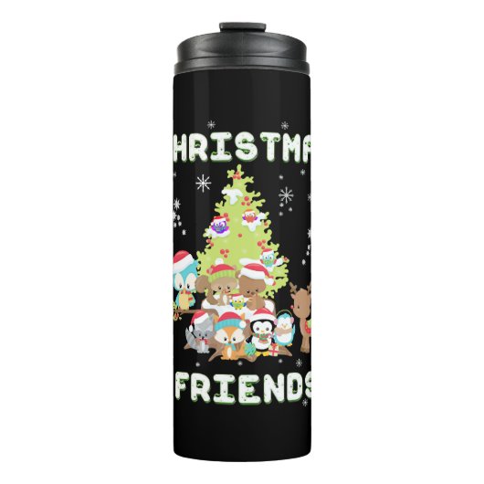 Bouteilles Isothermes Amis de Noël mignons (Devant)