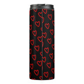 Bouteilles Isothermes Amour tendance Rouge et Noir et Nom Coeurs Motif (Dos)