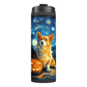 Bouteilles Isothermes Amoureux de Corgi Peinture de la nuit étoilée de v