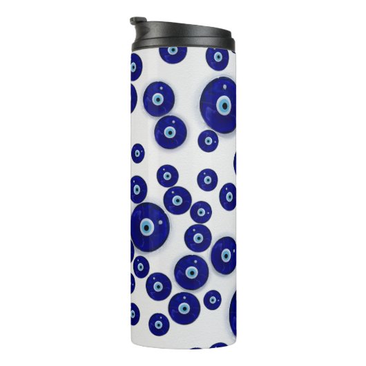 Bouteilles Isothermes Amulette en verre bleue grecque d'oeil mauvais (Tourné sur la droite)