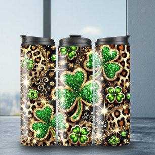 Bouteilles Isothermes Amusant St. Patrick's Glittery Leopard Tumbler