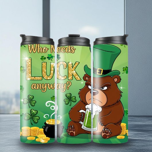 Bouteilles Isothermes Amusant St. Patrick's Grumpy Bear Tumbler