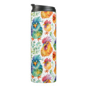 Bouteilles Isothermes Amusant Whimsical Aquarelle Style Poulets (Tourné sur la droite)