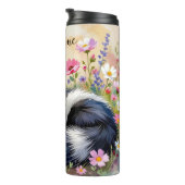Bouteilles Isothermes An Adorable Skunk Napping in Flowers Personalized (Tourné sur la droite)