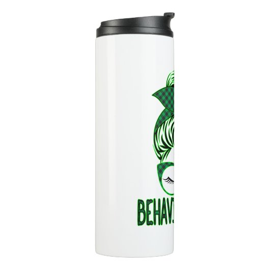 Bouteilles Isothermes Analyste du comportement BCBA Messy Bun St Patrick (Tourné sur la gauche)