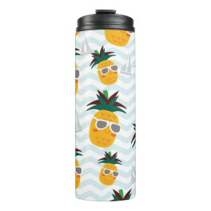 Bouteilles Isothermes Ananas, bateau : mignon motif océanique.