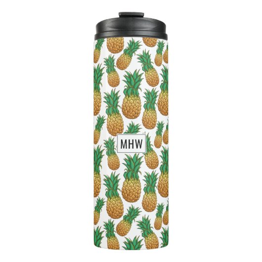 Bouteilles Isothermes Ananas Motif personnalisé monogramme tumbler (Devant)