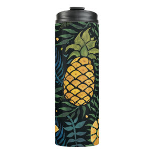 Bouteilles Isothermes Ananas, palmiers feuilles : motif tropical.