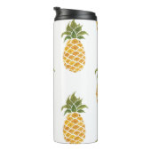 Bouteilles Isothermes Ananas peint à la main, arrière - plan aquarelle. (Tourné sur la droite)