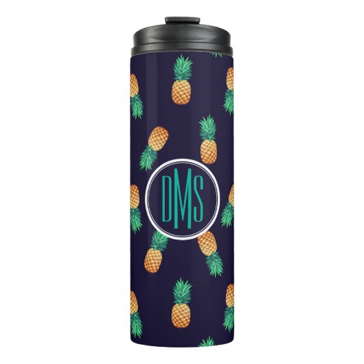 Bouteilles Isothermes Ananas sur le monogramme de la marine | (Devant)