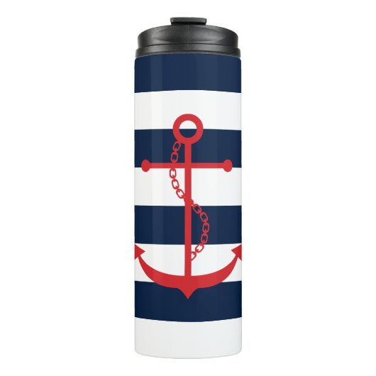 Bouteilles Isothermes Ancre rouge sur les bandes bleues (Devant)